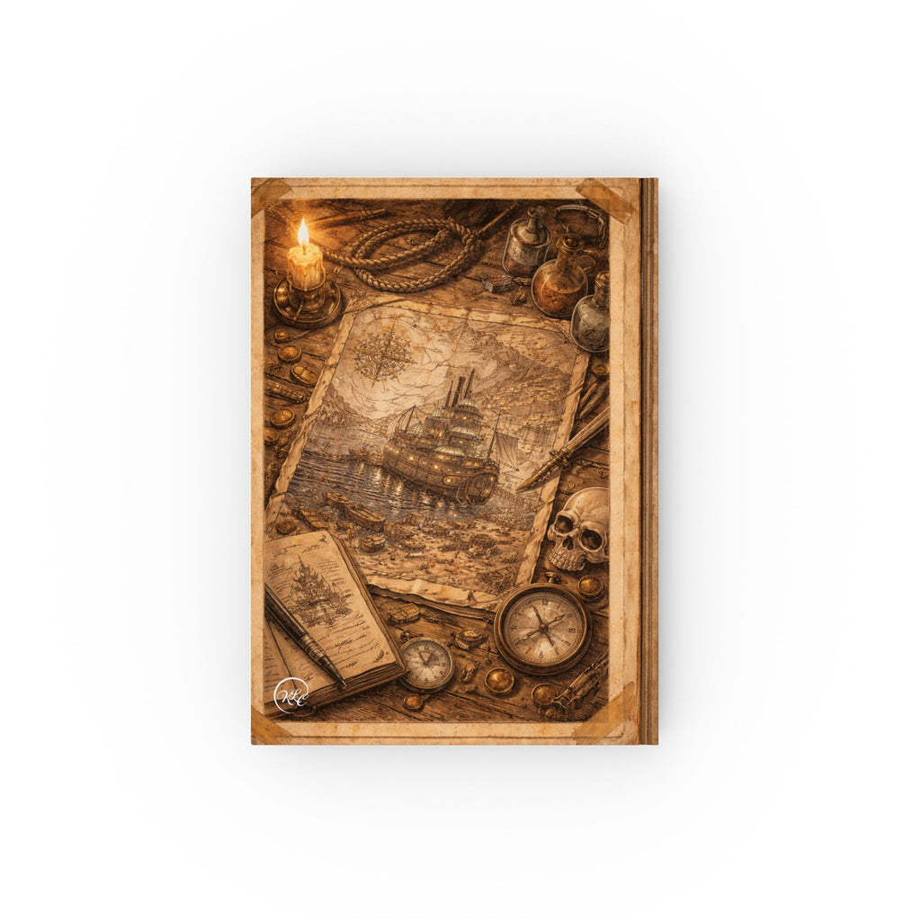 Steampunk Vintage Nautical Magical Fantasy Ship at Night | Dockyard Journal Notebook | MuNdAnE MaGiC