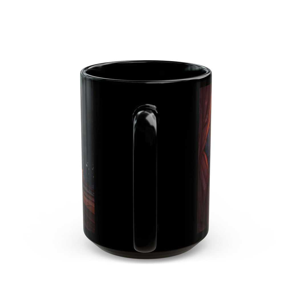 A Hermits Whimsical Fantasy Drive Through The Wilderness | Black Ceramic Roadtrip Coffee Mug | MuNdAnE MaGiC