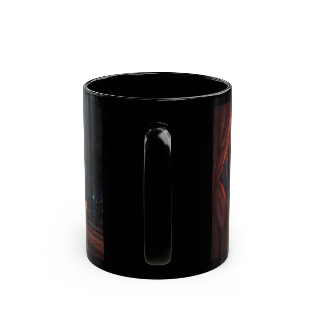 A Hermits Whimsical Fantasy Drive Through The Wilderness | Black Ceramic Roadtrip Coffee Mug | MuNdAnE MaGiC